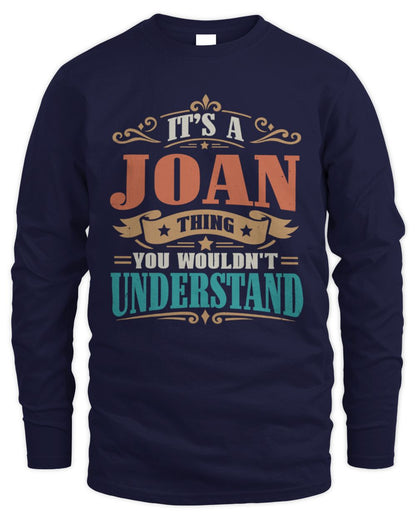 It’s a Name Thing Personalized Retro T-Shirt JOAN M1-47 / Men's Long Sleeved T-Shirt / navy