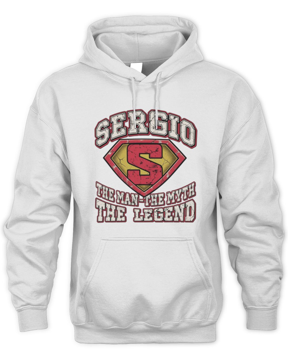 The Man The Myth The Legend Superman Graphic T-Shirt SERGIO M1-74 / Unisex Hoodie / white