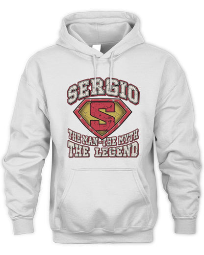 The Man The Myth The Legend Superman Graphic T-Shirt SERGIO M1-74 / Unisex Hoodie / white