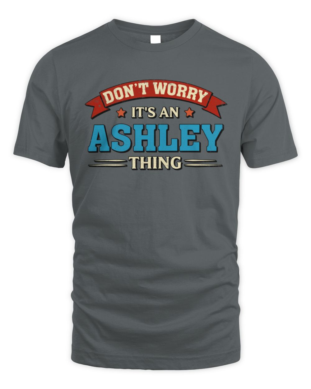 Don't Worry It's a Your Name Thing Funny Retro T-Shirt ASHLEY M1-57 / Unisex Standard T-Shirt / charcoal