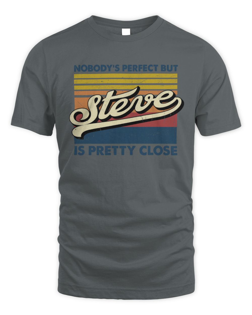 Nobody's Perfect But Your Name Is Pretty Close Retro Shirt STEVE M1-65 / Unisex Standard T-Shirt / charcoal
