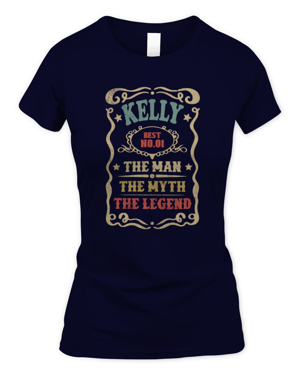 The Man The Myth The Legend Vintage Gold Wine Shirt KELLY M1-52 / Women's Standard T-Shirt / navy