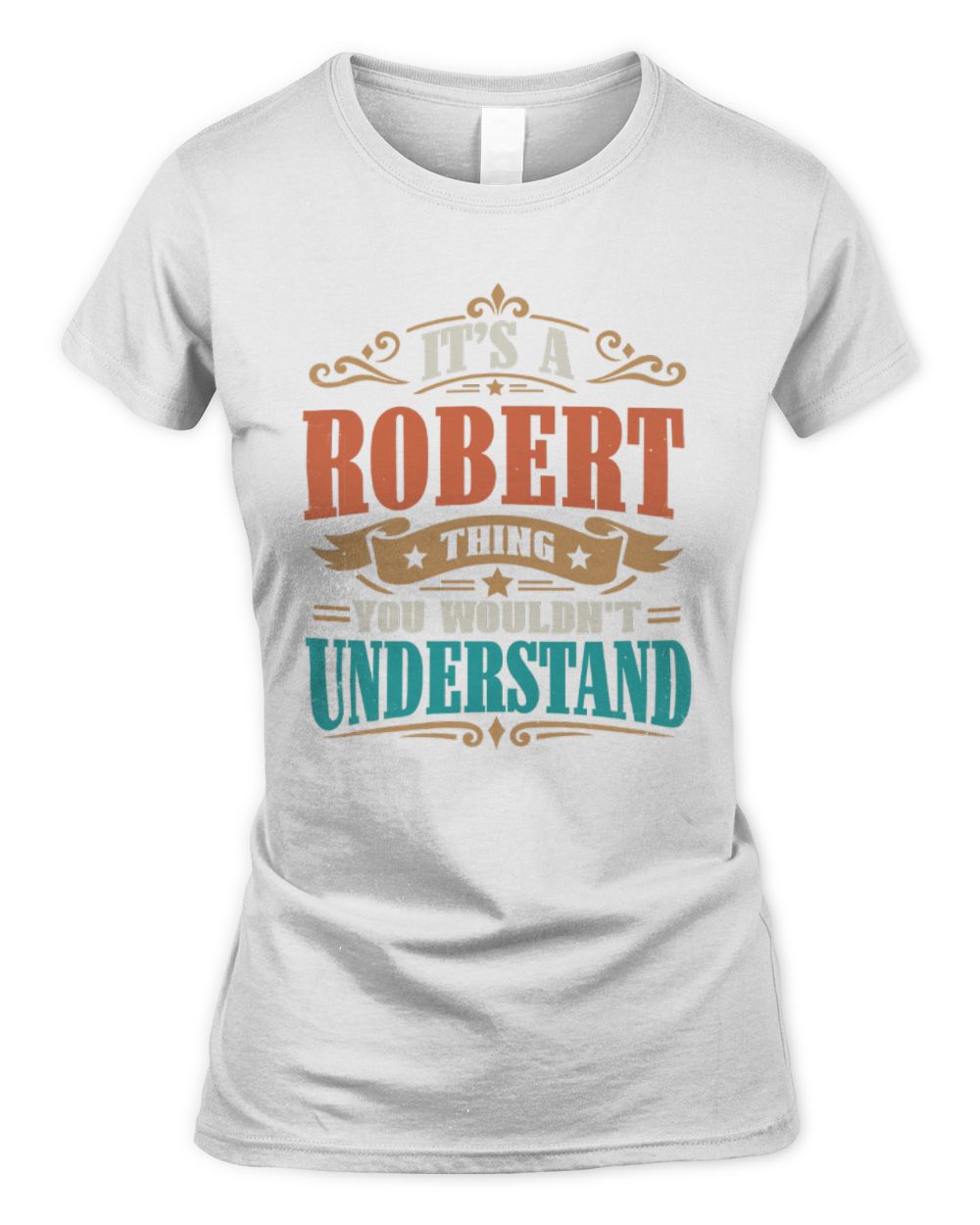 It’s a Name Thing Personalized Retro T-Shirt ROBERT M1-47 / Women's Standard T-Shirt / white