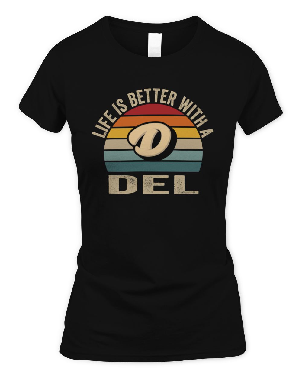 Life Is Better with Name Vintage Sun Shirt DEL M1-50 / Women's Standard T-Shirt / black