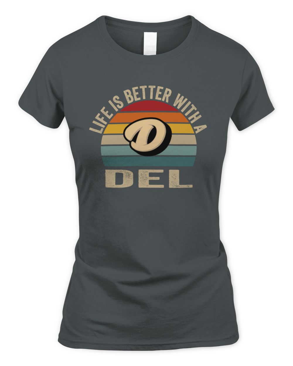 Life Is Better with Name Vintage Sun Shirt DEL M1-50 / Women's Standard T-Shirt / charcoal