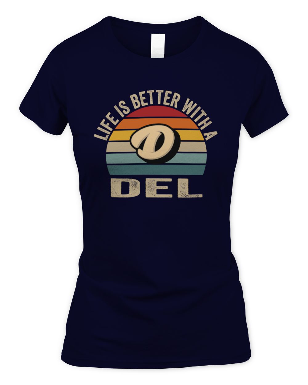 Life Is Better with Name Vintage Sun Shirt DEL M1-50 / Women's Standard T-Shirt / navy