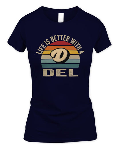 Life Is Better with Name Vintage Sun Shirt DEL M1-50 / Women's Standard T-Shirt / navy