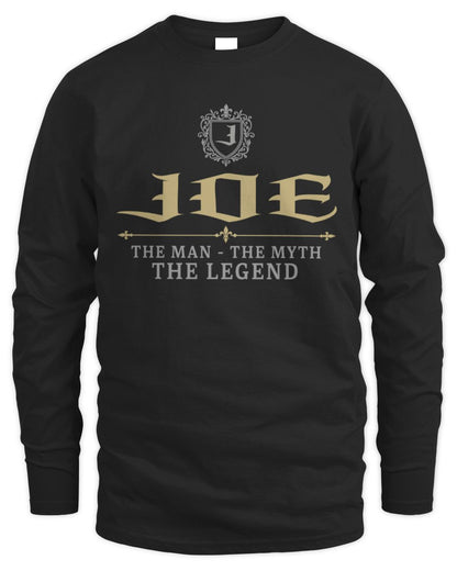 The Man The Myth The Legend Western Shirt JOE M1-78 / Men's Long Sleeved T-Shirt / black