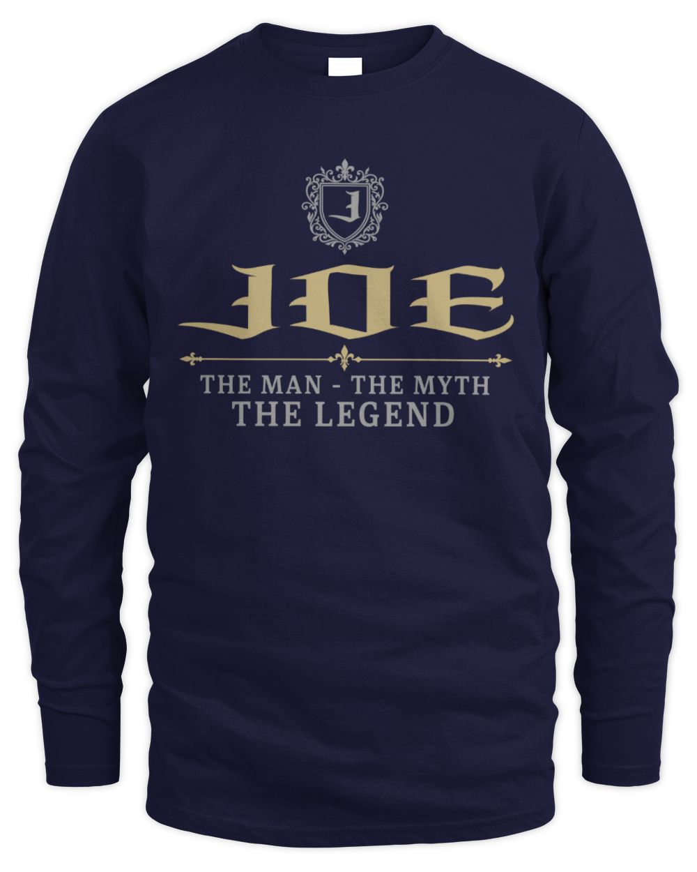 The Man The Myth The Legend Western Shirt JOE M1-78 / Men's Long Sleeved T-Shirt / navy