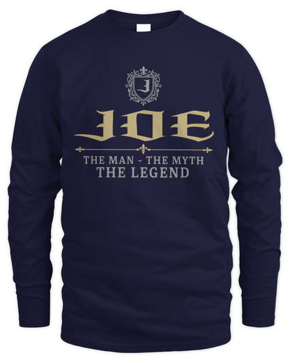 The Man The Myth The Legend Western Shirt JOE M1-78 / Men's Long Sleeved T-Shirt / navy