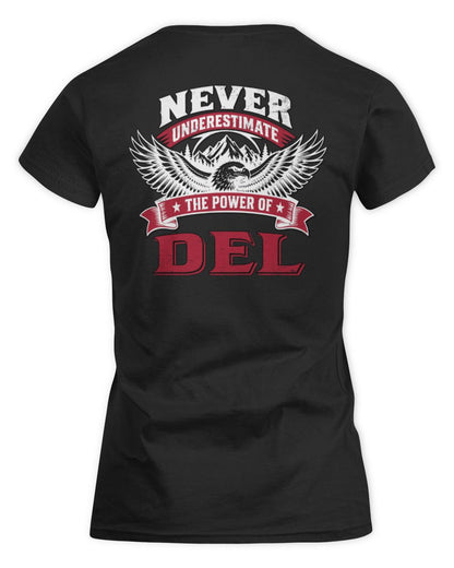 Never Underestimate Your Name Eagle Mountain Shirt DEL M1-61 / Women's Standard T-Shirt / black
