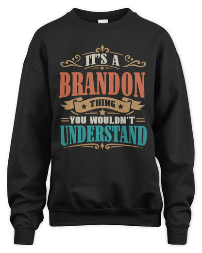 It’s a Name Thing Personalized Retro T-Shirt BRANDON M1-47 / Unisex Sweatshirt / black