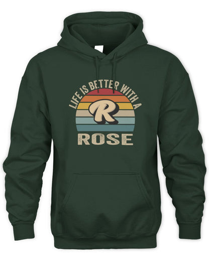 Life Is Better with Name Vintage Sun Shirt ROSE M1-50 / Unisex Hoodie / forest green