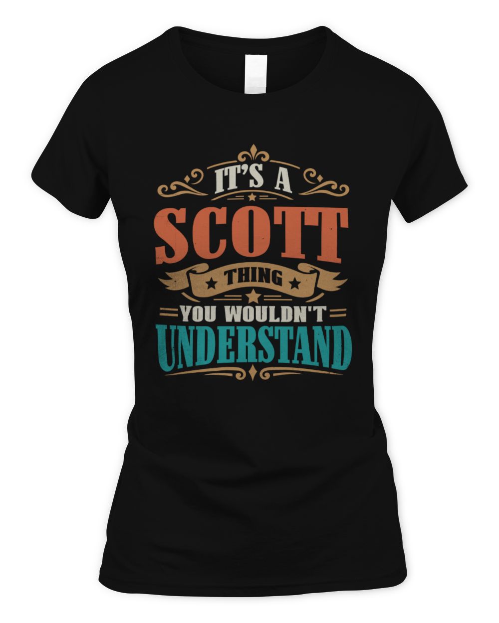 It’s a Name Thing Personalized Retro T-Shirt SCOTT M1-47 / Women's Standard T-Shirt / black