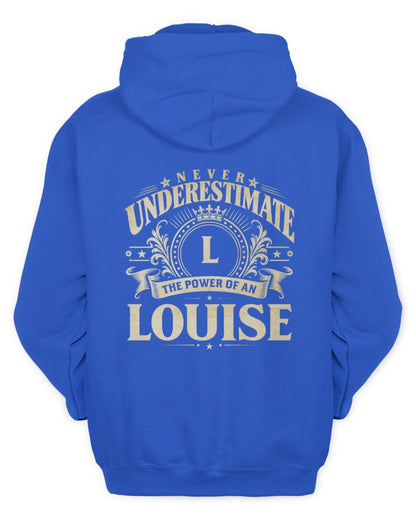 Never Underestimate Your Name Luxury Logo Shirt LOUISE M1-63 / Unisex Hoodie / royal