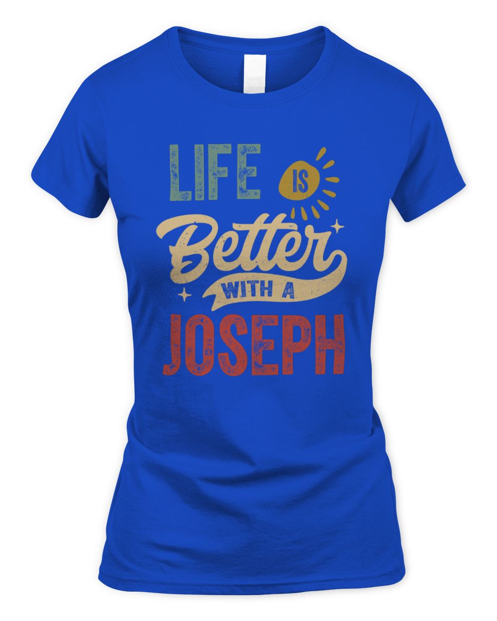 Life Is Better With a Name Personalized Retro T-Shirt JOSEPH-48 / Women's Standard T-Shirt / royal