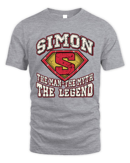 The Man The Myth The Legend Superman Graphic T-Shirt SIMON M1-74 / Unisex Standard T-Shirt / sport grey