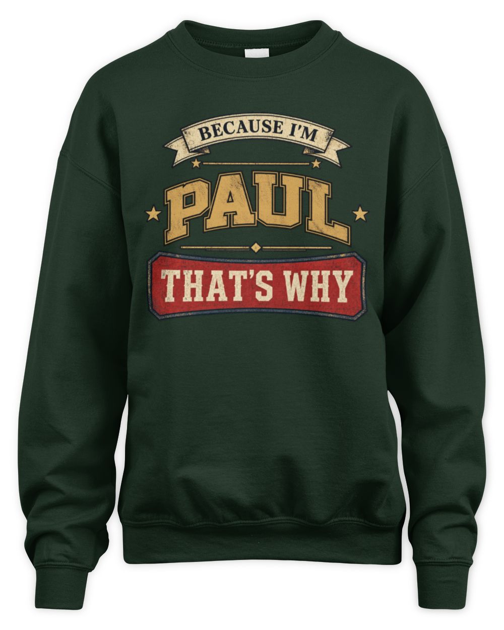 Because I'm Name That's Why Americana T-Shirt PAUL M1-S88 / Unisex Sweatshirt / forest green
