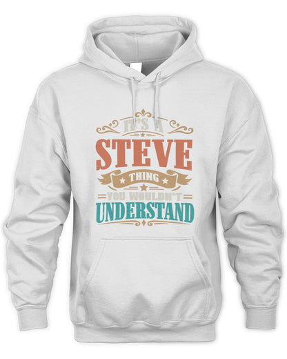 It’s a Name Thing Personalized Retro T-Shirt STEVE M1-47 / Unisex Hoodie / white