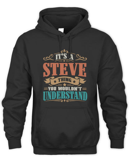It’s a Name Thing Personalized Retro T-Shirt STEVE M1-47 / Unisex Hoodie / black