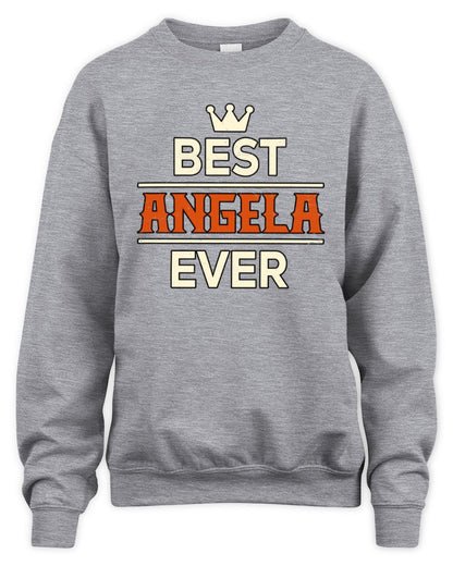 Best Your Name With Crown Shirt ANGELA M1-59 / Unisex Sweatshirt / sport grey