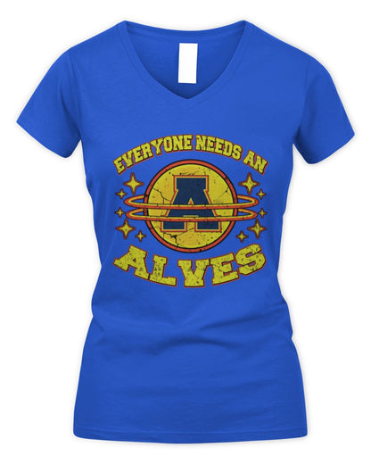 Everyone Needs a Your Name Shirt ALVES M1-76 / Women's V-Neck T-Shirt / royal