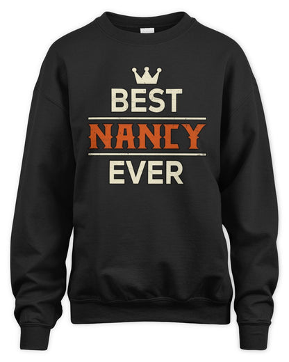 Best Your Name With Crown Shirt NANCY M1-59 / Unisex Sweatshirt / black