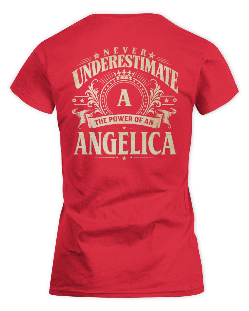 Never Underestimate Your Name Luxury Logo Shirt ANGELICA M1-63 / Women's Standard T-Shirt / red
