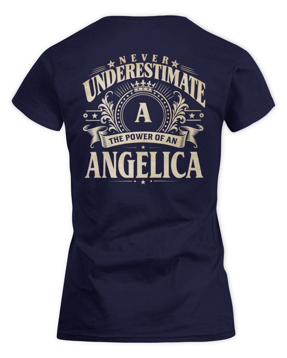 Never Underestimate Your Name Luxury Logo Shirt ANGELICA M1-63 / Women's Standard T-Shirt / navy