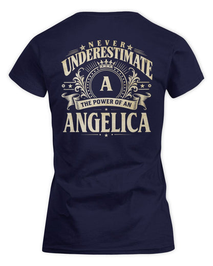 Never Underestimate Your Name Luxury Logo Shirt ANGELICA M1-63 / Women's Standard T-Shirt / navy