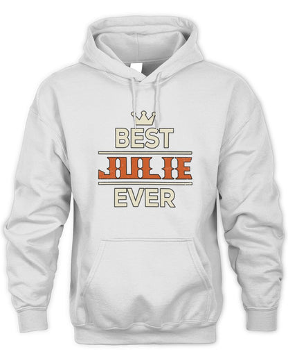 Best Your Name With Crown Shirt JULIE M1-59 / Unisex Hoodie / white