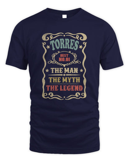 The Man The Myth The Legend Vintage Gold Wine Shirt TORRES M1-52 / Unisex Standard T-Shirt / navy
