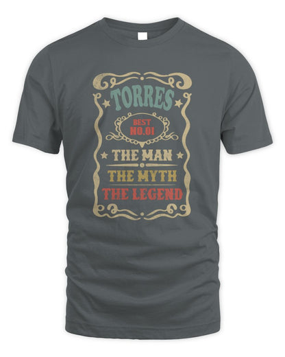 The Man The Myth The Legend Vintage Gold Wine Shirt TORRES M1-52 / Unisex Standard T-Shirt / charcoal