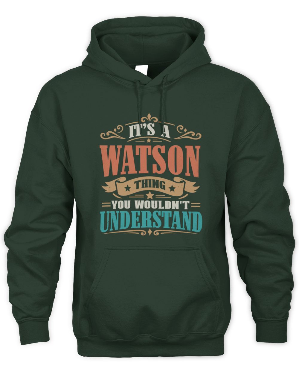 It’s a Name Thing Personalized Retro T-Shirt WATSON M1-47 / Unisex Hoodie / forest green