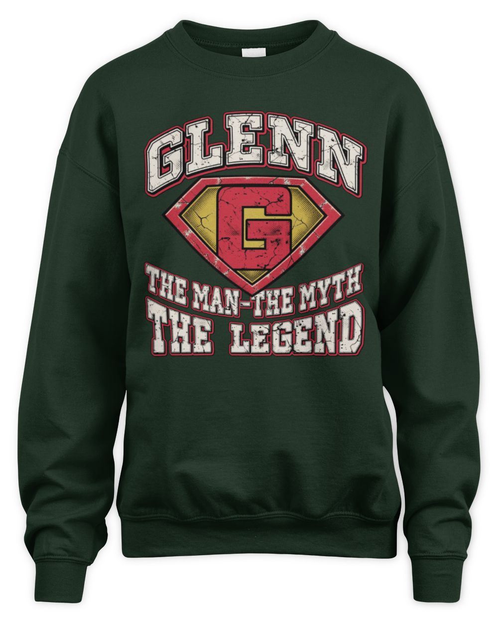 The Man The Myth The Legend Superman Graphic T-Shirt GLENN M1-74 / Unisex Sweatshirt / forest green
