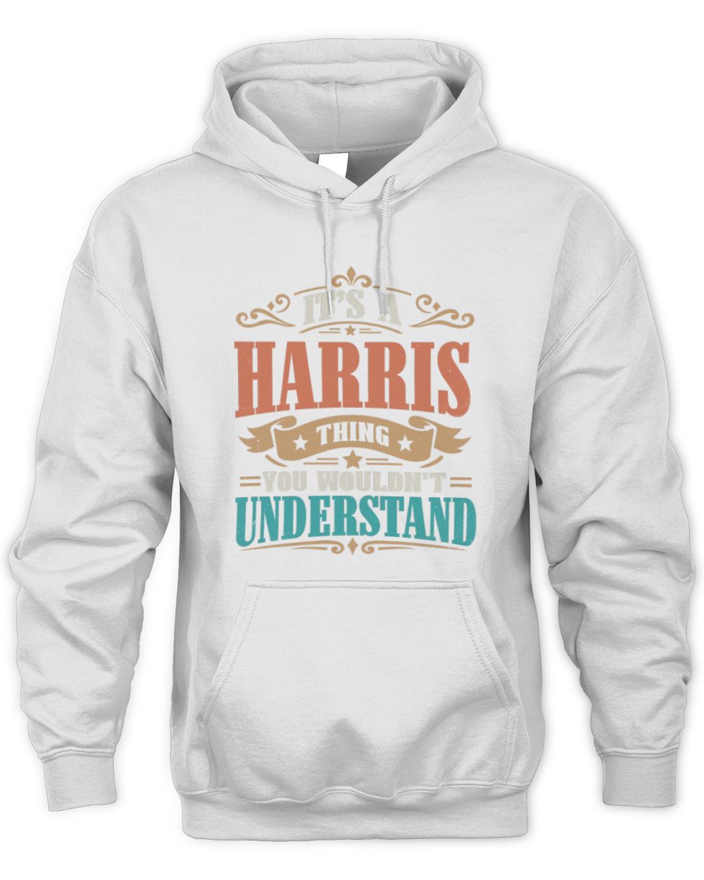 It’s a Name Thing Personalized Retro T-Shirt HARRIS M1-47 / Unisex Hoodie / white
