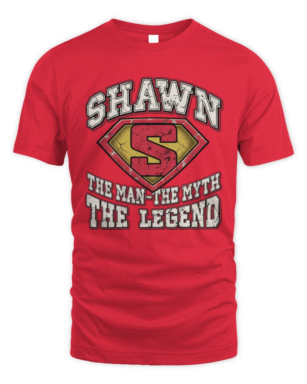 The Man The Myth The Legend Superman Graphic T-Shirt SHAWN M1-74 / Unisex Standard T-Shirt / red