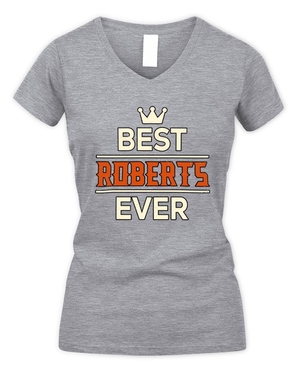 Best Your Name With Crown Shirt ROBERTS M1-59 / Women's V-Neck T-Shirt / sport grey