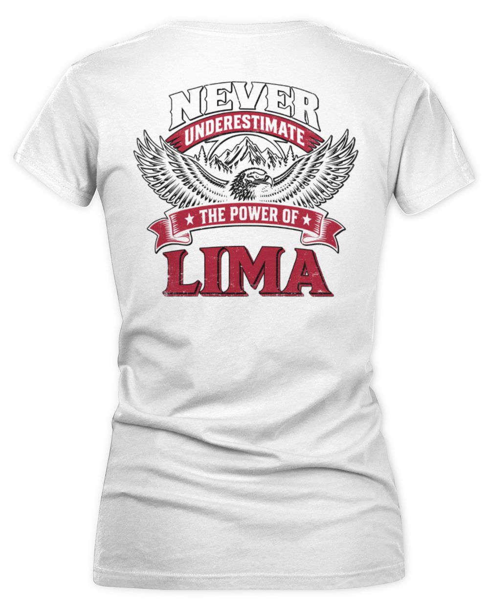 Never Underestimate Your Name Eagle Mountain Shirt LIMA M1-61 / Women's V-Neck T-Shirt / white