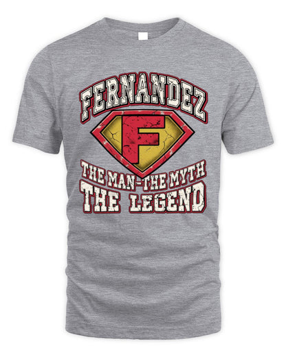 The Man The Myth The Legend Superman Graphic T-Shirt FERNANDEZ M1-74 / Unisex Standard T-Shirt / sport grey