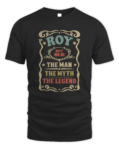 The Man The Myth The Legend Vintage Gold Wine Shirt ROY M1-52 / Unisex Standard T-Shirt / black