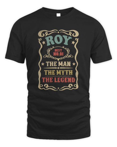 The Man The Myth The Legend Vintage Gold Wine Shirt ROY M1-52 / Unisex Standard T-Shirt / black