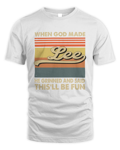 When God Made Your Name He Grinned Vintage T-Shirt LEE M1-55 / Unisex Standard T-Shirt / white