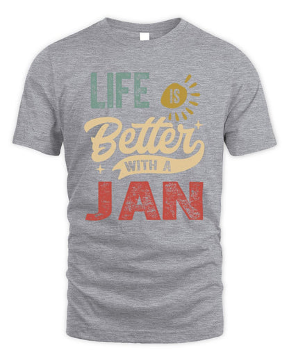 Life Is Better With a Name Personalized Retro T-Shirt JAN-48 / Unisex Standard T-Shirt / sport grey
