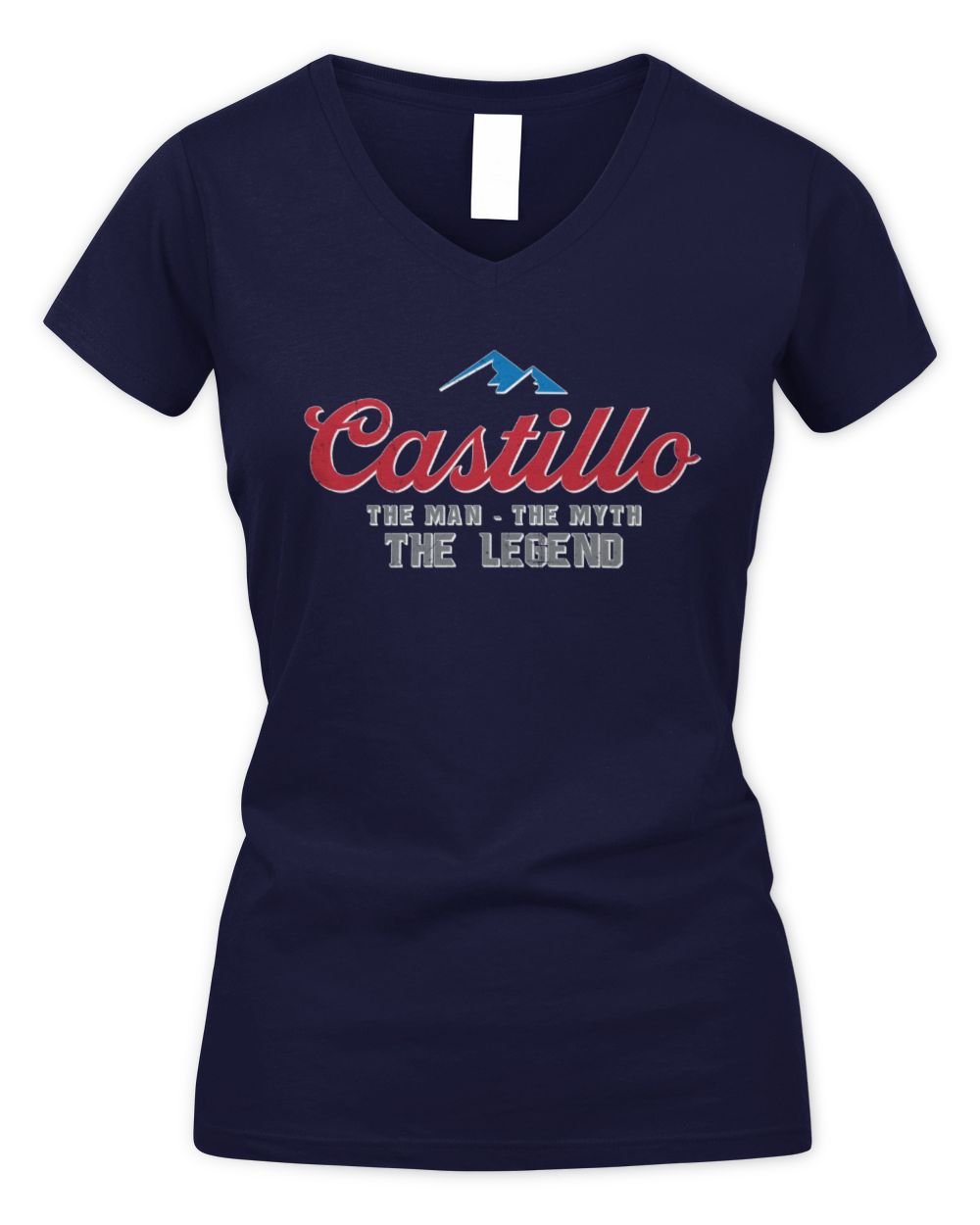 The Man The Myth The Legend Coors Light Beer T-Shirt CASTILLO M1-S84 / Women's V-Neck T-Shirt / navy