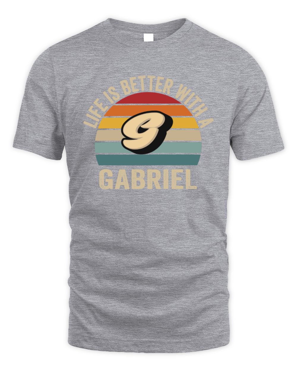 Life Is Better with Name Vintage Sun Shirt GABRIEL M1-50 / Unisex Standard T-Shirt / sport grey