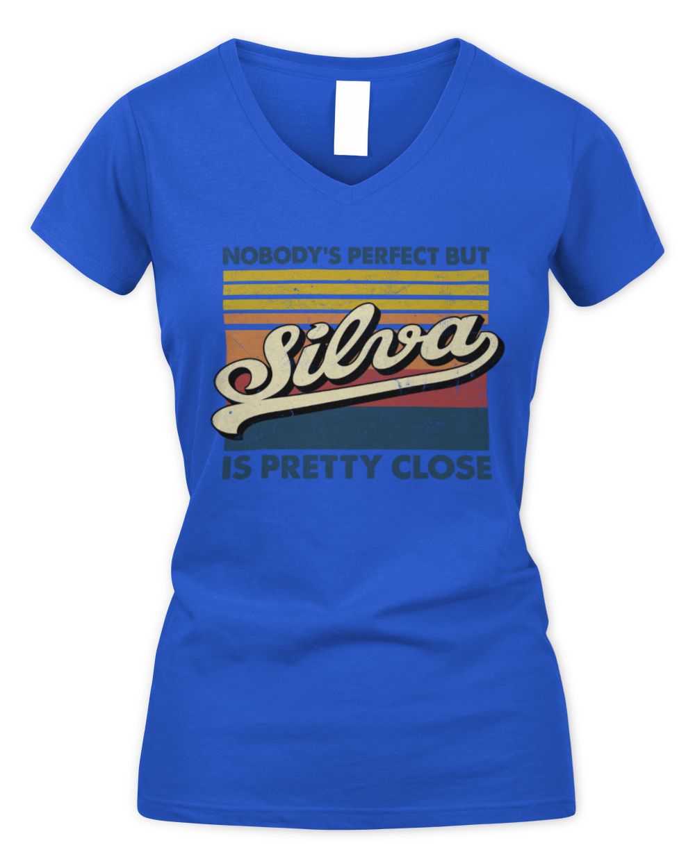 Nobody's Perfect But Your Name Is Pretty Close Retro Shirt SILVA M1-65 / Women's V-Neck T-Shirt / royal