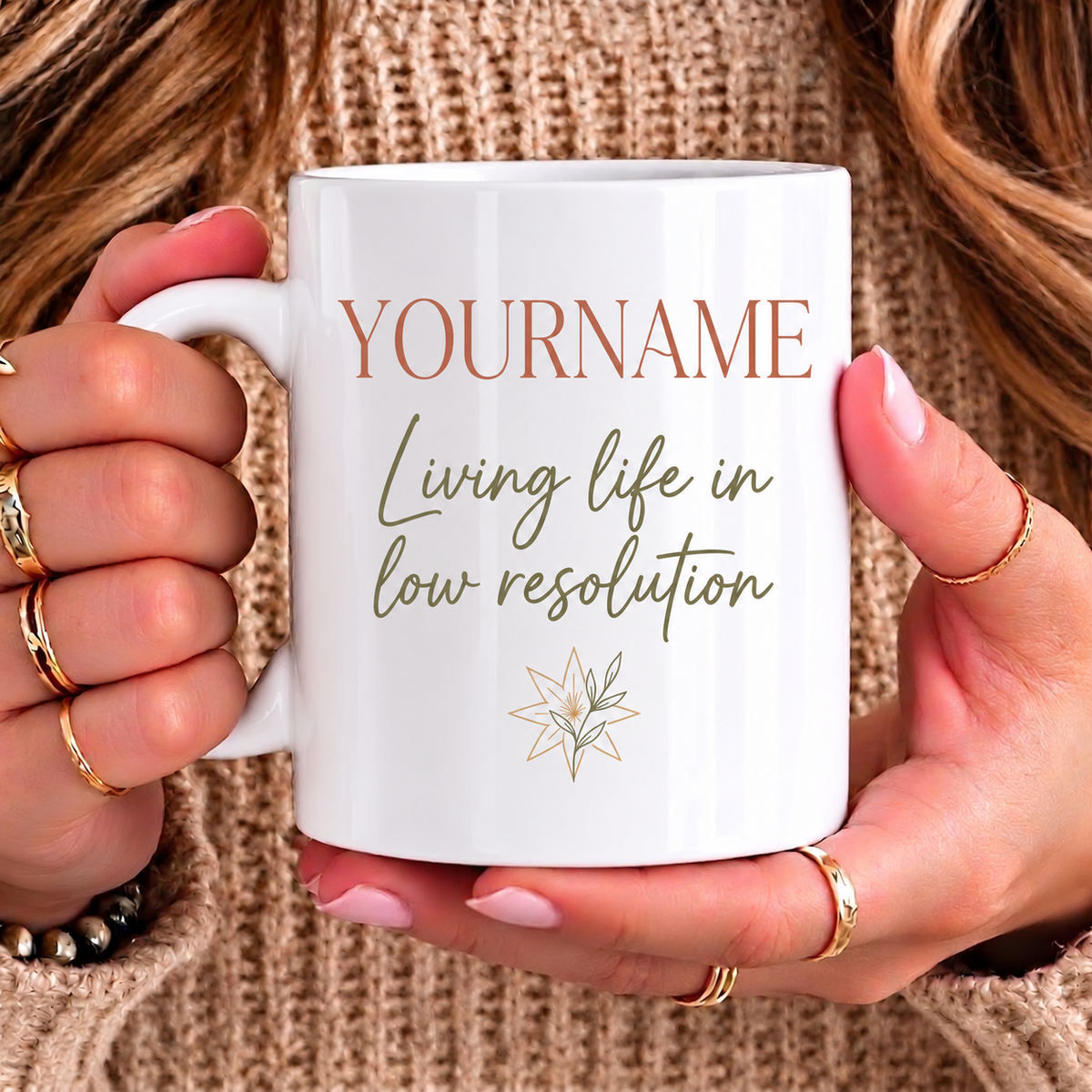 Living Life In Low Resolution - Personalized Mug