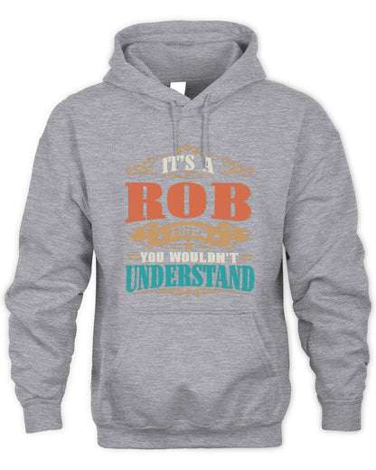 It’s a Name Thing Personalized Retro T-Shirt ROB M1-47 / Unisex Hoodie / sport grey