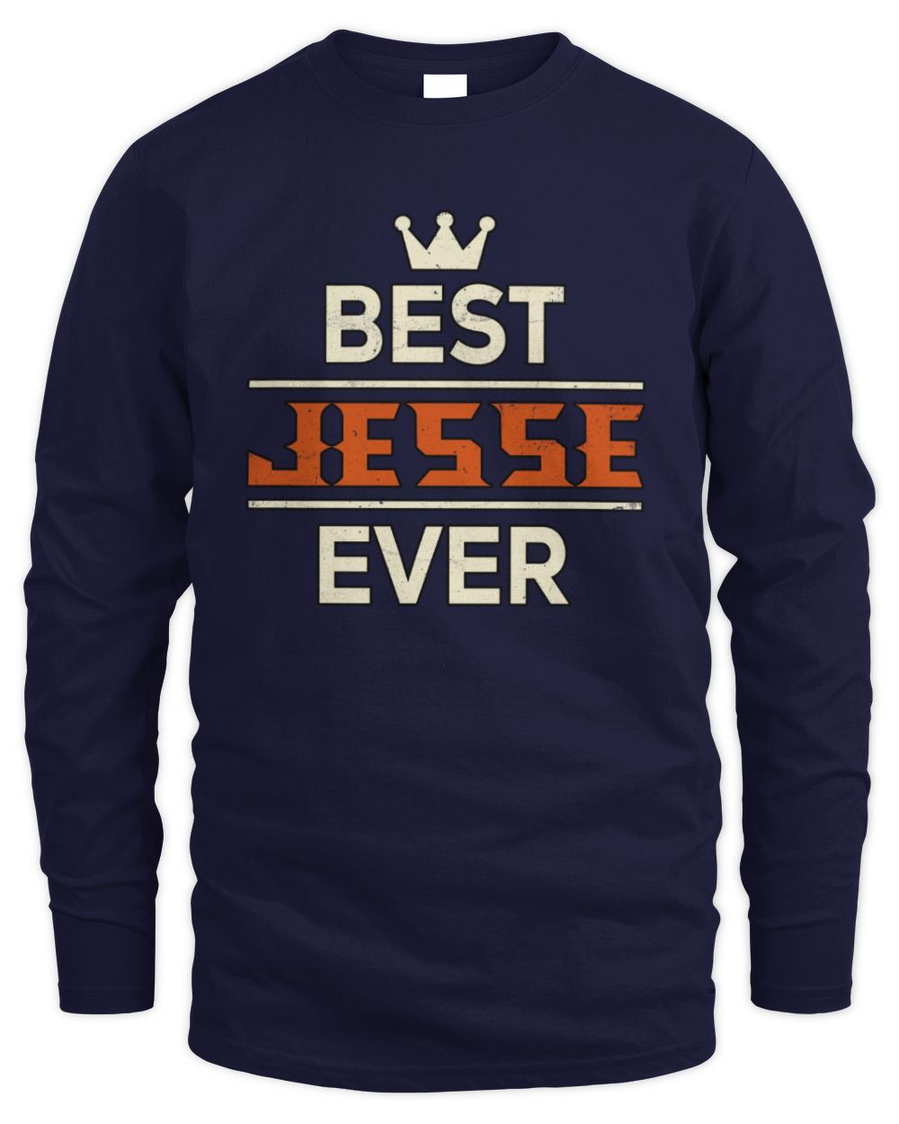 Best Your Name With Crown Shirt JESSE M1-59 / Men's Long Sleeved T-Shirt / navy